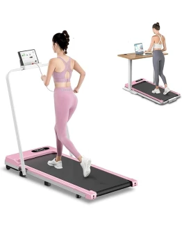 Cinta de Correr Plegable 2 en 1-2.5HP Cinta de Correr Eléctrica Debajo del Escritorio, 8 km/h, 40×100 cm, Peso Máximo 130 kg, Pantalla LCD y Control Remoto, para el Hogar y Oficina Foto de portada de Cinta de Correr Plegable 2 en 1-2.5HP Cinta de Correr Eléctrica Debajo del Escritorio, 8 km/h, 40x100 cm, Peso Máximo 130 kg, Pantalla LCD y Control Remoto, para el Hogar y Oficina