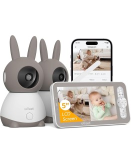 ieGeek 3MP Camaras Vigilancia Bebe con 2 Camaras, Vigilabebes con Camara con 5” Pantalla Dividible, 355° PTZ Control Remoto de Móvil, Seguimiento Automático, Detección de Llanto, Audio de 2 Vías Foto de portada de ieGeek 3MP Camaras Vigilancia Bebe con 2 Camaras, Vigilabebes con Camara con 5” Pantalla Dividible, 355° PTZ Control Remoto de Móvil, Seguimiento Automático, Detección de Llanto, Audio de 2 Vías