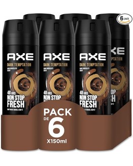 Axe Dark Temptation Desodorante – 150 ml – Pack de 6 Foto de portada de Axe Dark Temptation Desodorante - 150 ml - Pack de 6