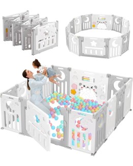 Dripex Parque Infantil Bebé, 150x150cm Corralito Bebé, Parque de Bebe, Corral para Bebe con Tablero de Juguete, Parque para Niños Antideslizante, Parque de Juegos, Cercado para Bebé, Gris y Blanco Foto de portada de Dripex Parque Infantil Bebé, 150x150cm Corralito Bebé, Parque de Bebe, Corral para Bebe con Tablero de Juguete, Parque para Niños Antideslizante, Parque de Juegos, Cercado para Bebé, Gris y Blanco