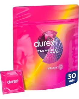 Durex Preservativos Pleasure Max, Con Puntos y Estrías, Extra Lubricados, 30 condones Foto de portada de Durex Preservativos Pleasure Max, Con Puntos y Estrías, Extra Lubricados, 30 condones