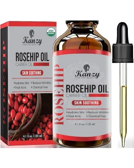Kanzy Aceite de Rosa Mosqueta Puro 100% 120ml Orgánico Prensado en Frío Bio sin Refinar Rosa Mosqueta para Cicatrices y Estrías, usado como Hidratante para Cuerpo y Piel Foto de portada de Kanzy Aceite de Rosa Mosqueta Puro 100% 120ml Orgánico Prensado en Frío Bio sin Refinar Rosa Mosqueta para Cicatrices y Estrías, usado como Hidratante para Cuerpo y Piel