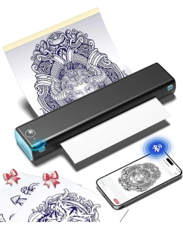 Phomemo M08F Impresora Tattoo Termocopiadora Impresora Tatuajes Tattoo con 10pcs Termocopiadora Tatuaje Papel de Tatuaje Compatible con Teléfono Tablet PC para Artistas Principiantes, Negro Azul Foto de portada de Phomemo M08F Impresora Tattoo Termocopiadora Impresora Tatuajes Tattoo con 10pcs Termocopiadora Tatuaje Papel de Tatuaje Compatible con Teléfono Tablet PC para Artistas Principiantes, Negro Azul