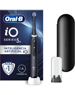 Oral-B iO 5N Cepillo de Dientes Eléctrico con Mango Recargable, 1 Cabezal y Estuche De Viaje, Diseñado por Braun – Negro Foto de portada de Oral-B iO 5N Cepillo de Dientes Eléctrico con Mango Recargable, 1 Cabezal y Estuche De Viaje, Diseñado por Braun - Negro