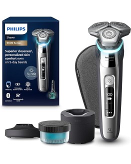 Philips Serie 9000 Afeitadora Eléctrica Hombre, Máquina de Afeitar Barba con Recortadora, 72 cuchillas, 60min de uso, En Seco y Húmedo, Recargable, Centro de Limpieza, Base Carga, S9974/55, Cromo Foto de portada de Philips Serie 9000 Afeitadora Eléctrica Hombre, Máquina de Afeitar Barba con Recortadora, 72 cuchillas, 60min de uso, En Seco y Húmedo, Recargable, Centro de Limpieza, Base Carga, S9974/55, Cromo