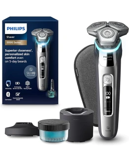 Philips Serie 9000 Afeitadora Eléctrica Hombre, Máquina de Afeitar Barba con Recortadora, 72 cuchillas, 60min de uso, En Seco y Húmedo, Recargable, Centro de Limpieza, Base Carga, S9974/55, Cromo Foto de portada de Philips Serie 9000 Afeitadora Eléctrica Hombre, Máquina de Afeitar Barba con Recortadora, 72 cuchillas, 60min de uso, En Seco y Húmedo, Recargable, Centro de Limpieza, Base Carga, S9974/55, Cromo