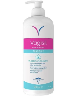 Vagisil Higiene Íntima Diaria Sensitive Mujer, Gel Para Uso Diario, Limpia Suavemente La Piel Sensible, Equilibra el pH, Sin Jabón, Sin Colorantes Y Sin Fragancia, 500 ml Foto de portada de Vagisil Higiene Íntima Diaria Sensitive Mujer, Gel Para Uso Diario, Limpia Suavemente La Piel Sensible, Equilibra el pH, Sin Jabón, Sin Colorantes Y Sin Fragancia, 500 ml