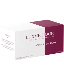 Luxmetique Fórmula Celulox – nutricosmético creado para mejorar la apariencia de la piel de naranja y activar el bienestar desde el interior. 450 ml – 15 viales bebibles de 30 ml Foto de portada de Luxmetique Fórmula Celulox - nutricosmético creado para mejorar la apariencia de la piel de naranja y activar el bienestar desde el interior. 450 ml - 15 viales bebibles de 30 ml