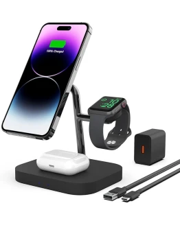 Boaraino Cargador magnético inalámbrico, 3 en 1 Cargador Inalambrico Compatible con iPhone 16/16 Pro/16 Pro Max/15/14/13/12, Apple Watch10/ 9/8/7/6/SE/5/4/3, AirPods 2/3/4/Pro Foto de portada de Boaraino Cargador magnético inalámbrico, 3 en 1 Cargador Inalambrico Compatible con iPhone 16/16 Pro/16 Pro Max/15/14/13/12, Apple Watch10/ 9/8/7/6/SE/5/4/3, AirPods 2/3/4/Pro