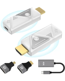 HDMI Inalámbrico Transmisor y Receptor, HDMI Wireless para Transmitir Vídeo y Audio en PC/Portátil a Monitor/TV Box/Proyector, transmisión inalámbrica HDMI 2,4G/5G, Portátil, Plug & Play Foto de portada de HDMI Inalámbrico Transmisor y Receptor, HDMI Wireless para Transmitir Vídeo y Audio en PC/Portátil a Monitor/TV Box/Proyector, transmisión inalámbrica HDMI 2,4G/5G, Portátil, Plug & Play