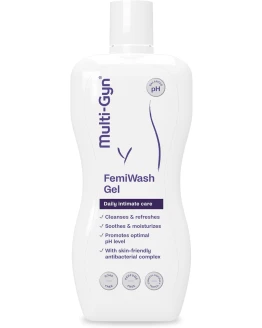 Multi-Gyn FemiWash Gel 220 ml – Higiene íntima diaria para mujeres – Sin jabón ni perfume y Vegano – Gel de lavado íntimo con Pantenol, aloe, ácido láctico y complejo antibacteriano – Mantén pH óptimo Foto de portada de Multi-Gyn FemiWash Gel 220 ml - Higiene íntima diaria para mujeres – Sin jabón ni perfume y Vegano - Gel de lavado íntimo con Pantenol, aloe, ácido láctico y complejo antibacteriano – Mantén pH óptimo