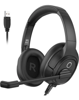 EKSA Auriculares USB con Micrófono, Cascos con Microfono Cancelación de Ruido, Control de Audio, Auriculares con Cable y Microfono para Computadora Portátil/Centro de Llamadas/Oficina/Zoom/Equipos Foto de portada de EKSA Auriculares USB con Micrófono, Cascos con Microfono Cancelación de Ruido, Control de Audio, Auriculares con Cable y Microfono para Computadora Portátil/Centro de Llamadas/Oficina/Zoom/Equipos