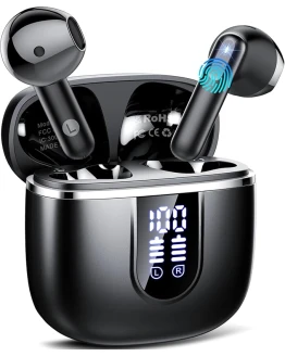 Auriculares Inalámbricos Bluetooth, 2025 Auriculares Bluetooth 5.4 HiFi Estéreo con 4 HD Micrófono, 40H Cascos Inalambricos Bluetooth, IP7 lmpermeable Carga Rápida USB-C, Ajuste Cómodo Pantalla LED Foto de portada de Auriculares Inalámbricos Bluetooth, 2025 Auriculares Bluetooth 5.4 HiFi Estéreo con 4 HD Micrófono, 40H Cascos Inalambricos Bluetooth, IP7 lmpermeable Carga Rápida USB-C, Ajuste Cómodo Pantalla LED