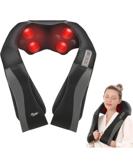 Masajeador de Cuello y Hombros con Función de Calor, Masajeador Cervical con 3D Rotación y Masaje de Amasamiento Shiatsu Intensidad Ajustable, Casa y Oficina Foto de portada de Masajeador de Cuello y Hombros con Función de Calor, Masajeador Cervical con 3D Rotación y Masaje de Amasamiento Shiatsu Intensidad Ajustable, Casa y Oficina