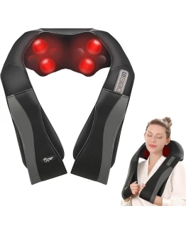 Masajeador de Cuello y Hombros con Función de Calor, Masajeador Cervical con 3D Rotación y Masaje de Amasamiento Shiatsu Intensidad Ajustable, Casa y Oficina Foto de portada de Masajeador de Cuello y Hombros con Función de Calor, Masajeador Cervical con 3D Rotación y Masaje de Amasamiento Shiatsu Intensidad Ajustable, Casa y Oficina