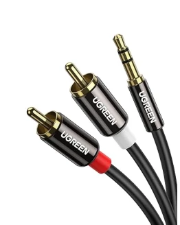 UGREEN Cable Jack 3.5mm a 2 RCA con HiFi Sonido de 2RCA Minijack a Macho Audio Estéreo para Móvil Tablet PC iPod Amplificador Altavoz TV DVD (1M) Foto de portada de UGREEN Cable Jack 3.5mm a 2 RCA con HiFi Sonido de 2RCA Minijack a Macho Audio Estéreo para Móvil Tablet PC iPod Amplificador Altavoz TV DVD (1M)