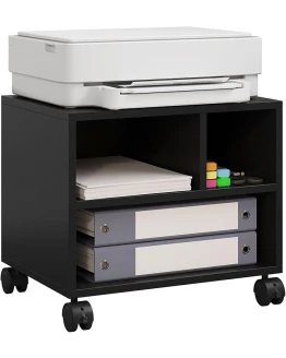 WOLTU Mesa para Impresora con Ruedas, Soporte de Impresora, Estanteria Movil para Oficina, con 3 Compartimentos, Carro Movil, 40x30x35 cm, Negro, ASK06sz Foto de portada de WOLTU Mesa para Impresora con Ruedas, Soporte de Impresora, Estanteria Movil para Oficina, con 3 Compartimentos, Carro Movil, 40x30x35 cm, Negro, ASK06sz