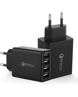2-Pack Cargador USB 33W para Móvil con Carga Rápida, Enchufe USB Pared Multiple con 4-Puertos, Quick Charge Compatible con iPhone, iPad, Samsung Galaxy, Google, Adaptador Corriente Rapido 3.0 Foto de portada de 2-Pack Cargador USB 33W para Móvil con Carga Rápida, Enchufe USB Pared Multiple con 4-Puertos, Quick Charge Compatible con iPhone, iPad, Samsung Galaxy, Google, Adaptador Corriente Rapido 3.0