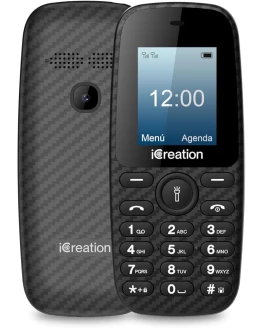 iCreation C10 – Teléfono móvil básico Negro con Pantalla de 1,8”, batería 800mAh, tamaño Compacto y Ligero (73g), Muy fácil de Usar, vibración, Bluetooth y Dual SIM Foto de portada de iCreation C10 - Teléfono móvil básico Negro con Pantalla de 1,8”, batería 800mAh, tamaño Compacto y Ligero (73g), Muy fácil de Usar, vibración, Bluetooth y Dual SIM