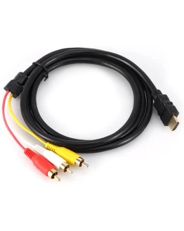 LetCart Cable HDMI Macho A 3 RCA Adaptador AV De Audio Y Vídeo Código De Extensión Adaptador RCA HDMI para PC, Computadora Portátil, TV, STB, VHS, Cámara VCR, DVD, 1,5 M/5 Pies De Largo Foto de portada de LetCart Cable HDMI Macho A 3 RCA Adaptador AV De Audio Y Vídeo Código De Extensión Adaptador RCA HDMI para PC, Computadora Portátil, TV, STB, VHS, Cámara VCR, DVD, 1,5 M/5 Pies De Largo