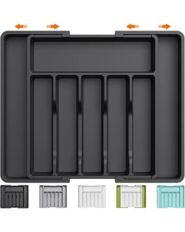 Lifewit Organizador de Cubiertos, Bandeja para Cubiertos Extensible, Cubertero para Cajón para Menaje, Organizador de Cubertería Ajustable y Compacto para Cucharas Tenedores Cuchillos, Grande, Negro Foto de portada de Lifewit Organizador de Cubiertos, Bandeja para Cubiertos Extensible, Cubertero para Cajón para Menaje, Organizador de Cubertería Ajustable y Compacto para Cucharas Tenedores Cuchillos, Grande, Negro