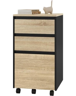 WOLTU Archivador Móvilcon 3 Cajones, Cajoneracon 5 RuedasMultiusos, Gabinete de Archivos Debajo del Escritorio para Documentos de Oficina, Roble Claro, 40x40x70cm, ASK01hei Foto de portada de WOLTU Archivador Móvilcon 3 Cajones, Cajoneracon 5 RuedasMultiusos, Gabinete de Archivos Debajo del Escritorio para Documentos de Oficina, Roble Claro, 40x40x70cm, ASK01hei