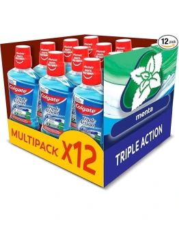 Colgate Triple Acción Enjuague Bucal con Triple Beneficio, Pack 12 Uds x 500ml|Elimina la Placa Bacteriana y Ayuda a Combatir el Mal Aliento, Fortalece el Esmalte, 0% Alcohol, Contiene Flúor Foto de portada de Colgate Triple Acción Enjuague Bucal con Triple Beneficio, Pack 12 Uds x 500ml|Elimina la Placa Bacteriana y Ayuda a Combatir el Mal Aliento, Fortalece el Esmalte, 0% Alcohol, Contiene Flúor
