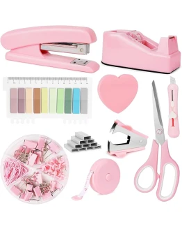 OFFCUP Kit de Papelería de Oficina, Grapas Acrílicas, Juego de Grapas Incluir Soporte para Cinta, Qquitagrapas, Tijeras, Notas Adhesivas, para Suministros de Oficina, Hogar y Escuela – Oro Rosa Foto de portada de OFFCUP Kit de Papelería de Oficina, Grapas Acrílicas, Juego de Grapas Incluir Soporte para Cinta, Qquitagrapas, Tijeras, Notas Adhesivas, para Suministros de Oficina, Hogar y Escuela - Oro Rosa