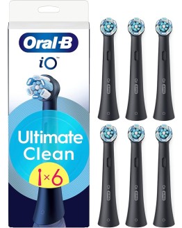 Oral-B Series iO Ultimate Clean Cabezales De Recambio Originales, Pack de 6 Recambios Negros Para Cepillos De Dientes Eléctricos Oral-B iO, Eliminación Profunda De La Placa Bacteriana Foto de portada de Oral-B Series iO Ultimate Clean Cabezales De Recambio Originales, Pack de 6 Recambios Negros Para Cepillos De Dientes Eléctricos Oral-B iO, Eliminación Profunda De La Placa Bacteriana