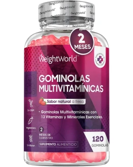 Gominolas Multivitaminas y Minerales 120 Gomitas Sabor Fresa – Con 13 Vitaminas y Minerales Esenciales como Vitamina D3, A, C, B6, B12, E, Biotina, Zinc y Ácido Fólico y Más para 2 Meses de Beneficios Foto de portada de Gominolas Multivitaminas y Minerales 120 Gomitas Sabor Fresa - Con 13 Vitaminas y Minerales Esenciales como Vitamina D3, A, C, B6, B12, E, Biotina, Zinc y Ácido Fólico y Más para 2 Meses de Beneficios