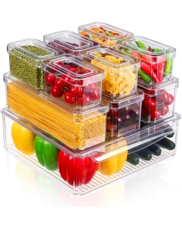 Organizador Nevera 10 Piezas,Organizadores para la despensa,Organizador Nevera Transparente,Organizador de despensa Cajas,Refrigerador Organizador Nevera,para Cocina, Despensa, Gabinete,sin BPA Foto de portada de Organizador Nevera 10 Piezas,Organizadores para la despensa,Organizador Nevera Transparente,Organizador de despensa Cajas,Refrigerador Organizador Nevera,para Cocina, Despensa, Gabinete,sin BPA