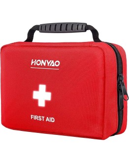 HONYAO Botiquín de Primeros Auxilios 222 Piezas, Kit Primeros Auxilios Completo, Botiquin para Casa Coche Trabajo Deporte Viaje Cámping, Rojo Foto de portada de HONYAO Botiquín de Primeros Auxilios 222 Piezas, Kit Primeros Auxilios Completo, Botiquin para Casa Coche Trabajo Deporte Viaje Cámping, Rojo