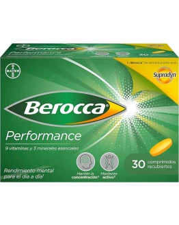 Berocca Performance Complejo de Vitaminas y Minerales Sin Cafeína, Contribuye al Rendimiento Mental y Físico, 30 Comprimidos Foto de portada de Berocca Performance Complejo de Vitaminas y Minerales Sin Cafeína, Contribuye al Rendimiento Mental y Físico, 30 Comprimidos