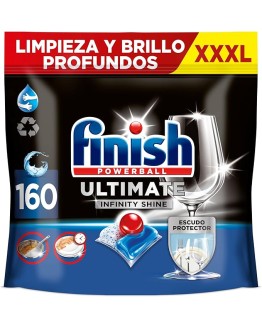 Finish Powerball Ultimate Infinity Shine, Pastillas para el Lavavajillas contra Manchas Resecas y Escudo Protector, 2 packs de 80, total 160 Pastillas Foto de portada de Finish Powerball Ultimate Infinity Shine, Pastillas para el Lavavajillas contra Manchas Resecas y Escudo Protector, 2 packs de 80, total 160 Pastillas