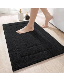 DEXI Alfombra de Baño Antideslizante 40 x 60 cm, Súper Absorbente, Alfombras de Microfibra Ultra Suave y Cómoda, Lavable a Máquina, Negro Foto de portada de DEXI Alfombra de Baño Antideslizante 40 x 60 cm, Súper Absorbente, Alfombras de Microfibra Ultra Suave y Cómoda, Lavable a Máquina, Negro