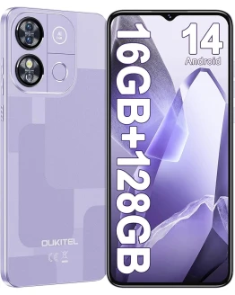 OUKITEL C57 Pro Telefono Movil 2025, Smartphone Android 14, 6,52″ HD Telefonos Moviles Libres, 16GB(4+12) RAM + 128GB ROM/TF 1TB Móvil, Batería 4300mAh, 13MP/4G Dual SIM/Face ID/Fingerprint – Morado Foto de portada de OUKITEL C57 Pro Telefono Movil 2025, Smartphone Android 14, 6,52" HD Telefonos Moviles Libres, 16GB(4+12) RAM + 128GB ROM/TF 1TB Móvil, Batería 4300mAh, 13MP/4G Dual SIM/Face ID/Fingerprint - Morado