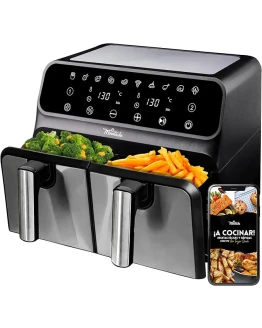 La Moustache – Freidora de Aire 8L, E-Book con más de 50 Recetas, Air Fryer 6-1 | 1700W, Táctil, 10 Modos, Cestas Independientes Antiadherentes, °C Regulables, Temporizador (DuoFry Gray) Foto de portada de La Moustache - Freidora de Aire 8L, E-Book con más de 50 Recetas, Air Fryer 6-1 | 1700W, Táctil, 10 Modos, Cestas Independientes Antiadherentes, °C Regulables, Temporizador (DuoFry Gray)