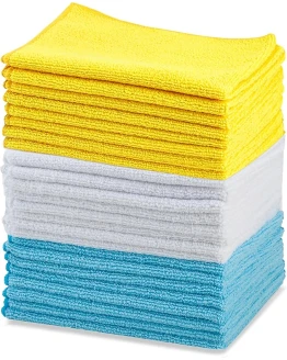 Amazon Basics Paño de limpieza de microfibra, 30.5 cm x 40.5 cm, 24 unidades, Multicolor Foto de portada de Amazon Basics Paño de limpieza de microfibra, 30.5 cm x 40.5 cm, 24 unidades, Multicolor
