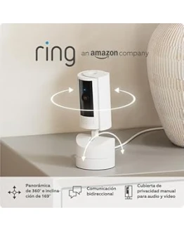 Cámara interior orientable Ring (Pan-Tilt Indoor Camera) | Cámara de seguridad con enchufe, para mascotas, orientable 360° en horizontal y 169° en vertical | Ring Protect gratis 30 días Foto de portada de Cámara interior orientable Ring (Pan-Tilt Indoor Camera) | Cámara de seguridad con enchufe, para mascotas, orientable 360° en horizontal y 169° en vertical | Ring Protect gratis 30 días