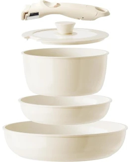 Redchef Juego de sartenes de cerámica con mango desmontable, juego de utensilios de cocina para camping, juego de ollas y sartenes de cerámica no tóxicas, sin PTFE, libre de PFAS, libre de PFOA, Foto de portada de Redchef Juego de sartenes de cerámica con mango desmontable, juego de utensilios de cocina para camping, juego de ollas y sartenes de cerámica no tóxicas, sin PTFE, libre de PFAS, libre de PFOA,