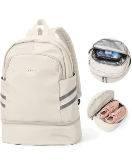 Mochila de gimnasio para mujer con compartimento para zapatos, mochila grande de viaje para portátil, impermeable, informal, mochila escolar, mochila deportiva, bolsa de gimnasio para natación, yoga Foto de portada de Mochila de gimnasio para mujer con compartimento para zapatos, mochila grande de viaje para portátil, impermeable, informal, mochila escolar, mochila deportiva, bolsa de gimnasio para natación, yoga