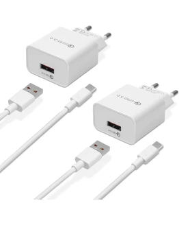2-Pack Cargador USB Carga Rapida,18W QC 3.0 Enchufe USB Carregador USB con 2m Cable, Cargador Movil Carga Rapida USB Charger para Xiaomi Huawei, Samsung Galaxy A15 A14 A13 A54 A53 A33 S22 S21 S20 S10 Foto de portada de 2-Pack Cargador USB Carga Rapida,18W QC 3.0 Enchufe USB Carregador USB con 2m Cable, Cargador Movil Carga Rapida USB Charger para Xiaomi Huawei, Samsung Galaxy A15 A14 A13 A54 A53 A33 S22 S21 S20 S10