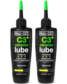 Muc-Off C3 Ceramic Dry Chain Lube 120 Ml, 2pk – Lubricante de Cadena de Bicicleta Premium con Tinte Trazador UV – Lubricante de Bicicleta Formulado para Condiciones Climáticas Secas y con Polvo Foto de portada de Muc-Off C3 Ceramic Dry Chain Lube 120 Ml, 2pk - Lubricante de Cadena de Bicicleta Premium con Tinte Trazador UV – Lubricante de Bicicleta Formulado para Condiciones Climáticas Secas y con Polvo