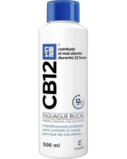 CB12 Enjuague bucal – Líquido, Fortalece los dientes, Combate la causa principal del mal aliento – efecto probado científicamente durante 12 horas – 500ml Foto de portada de CB12 Enjuague bucal - Líquido, Fortalece los dientes, Combate la causa principal del mal aliento - efecto probado científicamente durante 12 horas - 500ml