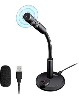 VEEtOP microfono pc, USB Micrófono de Escritorio con botón de Silencio para videoconferencias de Negocios, lecciones en línea, grabación, podcasting, Juegos, Chat, Compatible con PC, portátil, Mac Foto de portada de VEEtOP microfono pc, USB Micrófono de Escritorio con botón de Silencio para videoconferencias de Negocios, lecciones en línea, grabación, podcasting, Juegos, Chat, Compatible con PC, portátil, Mac