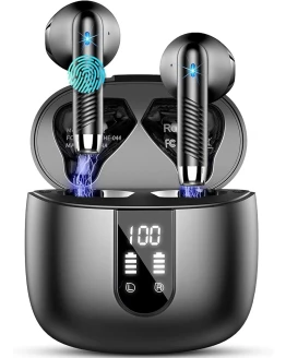 Auriculares Inalámbricos Bluetooth, Auriculares Bluetooth 5.4 HiFi Estéreo, 56H Cascos Inalambricos Bluetooth con ENC Reducción de Ruido, Pantalla LED, USB-C, Control Táctil,IP7 Impermeable Audifonos Foto de portada de Auriculares Inalámbricos Bluetooth, Auriculares Bluetooth 5.4 HiFi Estéreo, 56H Cascos Inalambricos Bluetooth con ENC Reducción de Ruido, Pantalla LED, USB-C, Control Táctil,IP7 Impermeable Audifonos