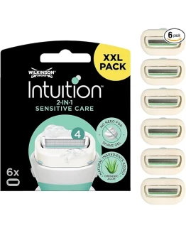 Wilkinson Intuition Sensitive Care para Mujeres – Pack XXL de 6 Recambios Intuition con Bandas Protectoras e Hidratantes de Aloe Vera, Vitamina E y Vitamina B5 – 6 Recambios Foto de portada de Wilkinson Intuition Sensitive Care para Mujeres - Pack XXL de 6 Recambios Intuition con Bandas Protectoras e Hidratantes de Aloe Vera, Vitamina E y Vitamina B5 - 6 Recambios