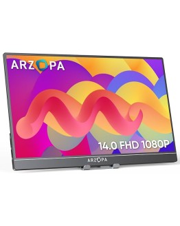 ARZOPA Monitor Portatil, A1 GAMUT Slim 14 Pulgadas, 1920×1080 FHD Pantalla Portatil, IPS con HDMI/Type-C/USB-C, Altavoz Incorporado Dual, para Ordenador Portátil/PC/Mac/PS3/PS4/PS5/Xbox Foto de portada de ARZOPA Monitor Portatil, A1 GAMUT Slim 14 Pulgadas, 1920x1080 FHD Pantalla Portatil, IPS con HDMI/Type-C/USB-C, Altavoz Incorporado Dual, para Ordenador Portátil/PC/Mac/PS3/PS4/PS5/Xbox