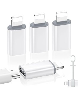 MoKo 4PZS Adaptador USB C a Lightning, No para Audio/OTG, Adaptador Lightning Macho a USB C Hembra para iPhone Serie 14/13/12/11/X, Soporta Carga y Sincronización de Datos,con Lazo Anti-Pérdida,Blanco Foto de portada de MoKo 4PZS Adaptador USB C a Lightning, No para Audio/OTG, Adaptador Lightning Macho a USB C Hembra para iPhone Serie 14/13/12/11/X, Soporta Carga y Sincronización de Datos,con Lazo Anti-Pérdida,Blanco
