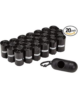 Amazon Basics Bolsas de basura para perros con dispensador y clip para correa, Sin fragancia, 300 bolsas (20 paquetes de 15 bolsa) Foto de portada de Amazon Basics Bolsas de basura para perros con dispensador y clip para correa, Sin fragancia, 300 bolsas (20 paquetes de 15 bolsa)